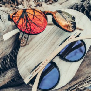 Drewniane okulary „BALTIC” – grawer fal